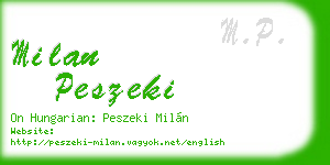 milan peszeki business card